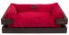 Harley and Cho DREAMER Wood Brown + Red Velvet - деревянная кровать с вельветовой лежанкой для собак - XS 50х40 см