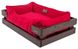 Harley and Cho DREAMER Wood Brown + Red Velvet - дерев'яне ліжко з вельветовою лежанкою для собак - XS 50х40 см