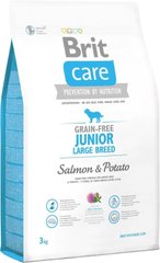 Brit Care Grain-free JUNIOR LARGE BREED - беззерновой корм для щенков и молодых собак крупных пород (лосось/картофель) - 3 кг Petmarket