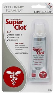 Veterinary Formula SUPER CLOT - гель для обробки ран собак, кішок і дрібних тварин - 28 г Petmarket