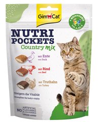 GimCat Nutri Pockets Country Mix Утка/говядина/индейка - лакомства для кошек - 150 г Petmarket