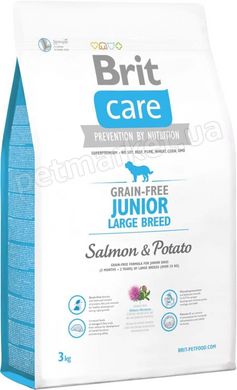 Brit Care Grain-free JUNIOR Large BREED - беззерновой корм для щенков и молодых собак крупных пород (лосось/картофель) - 12 кг Petmarket