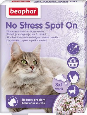 Beaphar NO STRESS spot on - успокаивающие капли на холку для кошек - 1 пипетка Petmarket