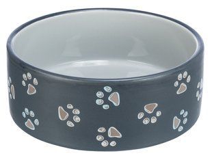 Trixie Jimmy Ceramic Bowl - миска керамическая с принтом "лапки" для собак и кошек Petmarket