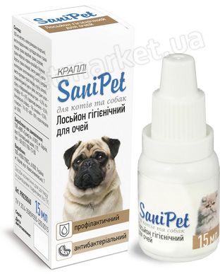 SaniPet лосьйон-краплі для очей собак і котів - 15 мл Petmarket