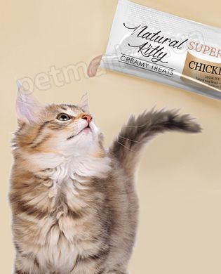 Natural Kitty Creamy Treats Chicken & Liver & Flaxseed - кремовые лакомства для кошек (курица/печень/семена льна) Petmarket