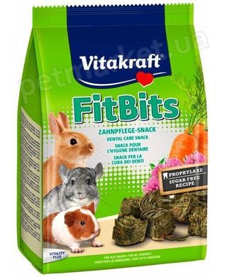 Vitakraft FIT BITS - Кубики з люцерни з морквою і кукурудзою - ласощі для гризунів Petmarket