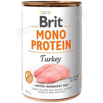 Brit MONO PROTEIN Turkey - консервы для собак (индейка) - 400 г х12 шт Petmarket