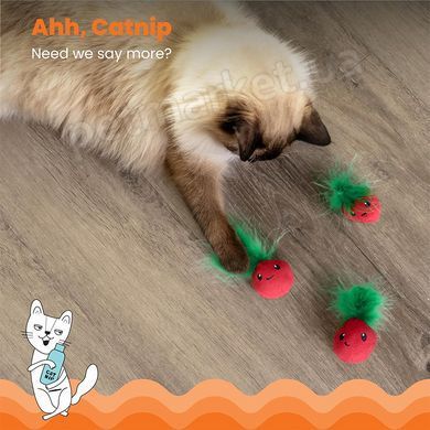 Catstages Straw-Babies Cat Dental Catnip Toy - Кетстейджес - іграшка для котів з пір&rsquo;ям та котячою м&rsquo;ятою - 3 шт Petmarket