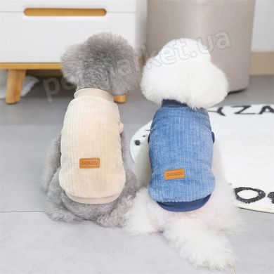 Dobaz Minky теплий плюшевий светр для собак - S, Синій Petmarket