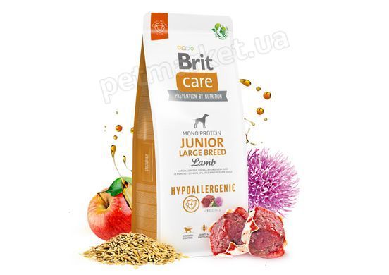 Brit Care Hypoallergenic Junior Large гіпоалергенний корм для молодих собак великих порід (ягня), 12 кг. Petmarket
