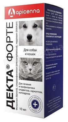 Api-San/Apicenna ДЕКТА Форте - краплі проти вушного кліща у собак і кішок - 10 мл Petmarket