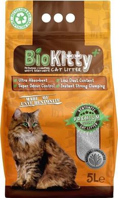 BioKitty NATURAL Unscented - комкующийся наполнитель для кошачьего туалета, 20 л % Petmarket