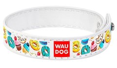 Collar WAUDOG Design Пончики - кожаный браслет на руку, 18-20 см, белый Petmarket