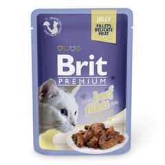 Brit Premium Beef Fillets влажный корм для кошек (филе говядины в желе) - 85 г х24 шт. Petmarket