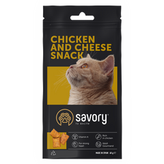 Savory - SNACK CHICKEN and CHEESE - ласощі зі смаком курки та сиру для котів - 60г Petmarket
