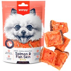 Wanpy Soft Salmon & Fish Skin Bites - Мягкие кусочки лосося - лакомство для собак Petmarket