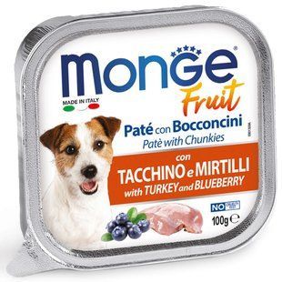 Monge Dog Fruit with Turkey and Blueberry - консервы для собак (индейка и черника) Petmarket