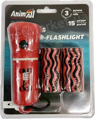 AnimAll Ліхтарик з диспенсором під пакети для фекалій, Чорний Petmarket