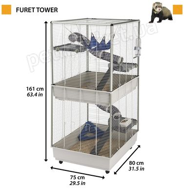 Ferplast FURET TOWER - клітка для тхорів та гризунів % Petmarket