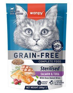 Wanpy Sterilized Cat Grain Free Salmon & Tuna - Ванпи - сухой беззерновой корм для стерилизованных кошек (лосось и тунец) Petmarket