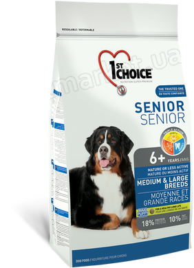 1st Choice SENIOR Medium & Large Breeds - корм для стареющих собак средних и крупных пород - 14 кг Petmarket