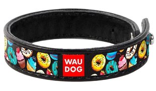 Collar WAUDOG Design Пончики - кожаный браслет на руку, 18-20 см, белый Petmarket