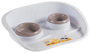 Stefanplast SET DINNER - миски на підносі для собак та котів - 250/300 мл, Сірий Petmarket