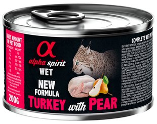 Alpha Spirit Adult Cat Turkey & Pear - консерви для котів (індичка/груша) Petmarket