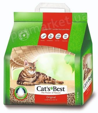Cats Best ORIGINAL - древесный комкующийся наполнитель для кошачьего туалета - 17,2 кг/40 л Petmarket