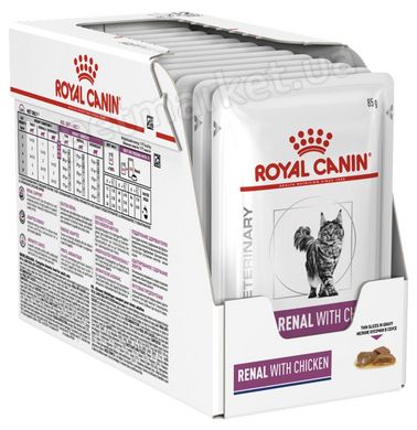 Royal Canin RENAL - лікувальний вологий корм для котів при захворюванні нирок (курка) - 85 г х 12 шт. Petmarket