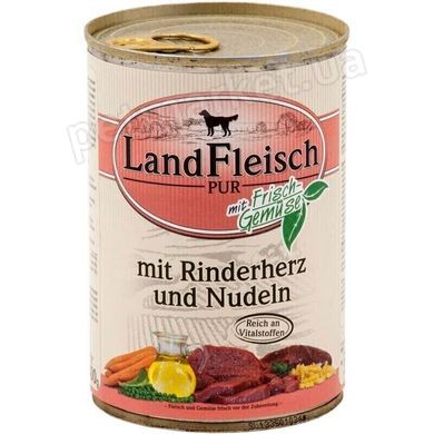 LandFleisch RINDERHERZ & NUDELN MIT FRISCHGEMUSE - консерви для собак (яловиче серце/локшина/овочі) - 800 г % Petmarket