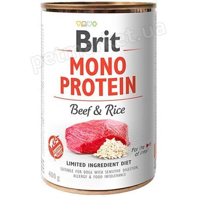 Brit MONO PROTEIN Beef & Rice - консервы для собак (говядина/рис) - 400 г х12 шт Petmarket