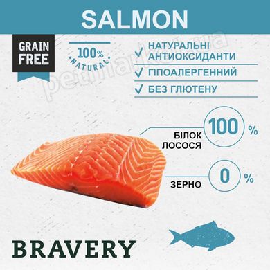 Bravery Salmon сухой беззерновой корм для кошек (лосось), 7 кг Petmarket
