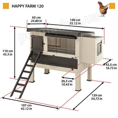Ferplast HAPPY FARM 120 - будиночок для домашньої птиці % Petmarket
