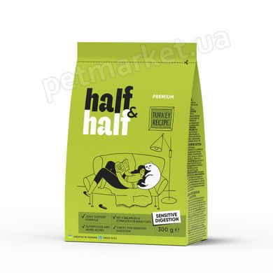 Half&Half Корм ​​сухой для кошек с чувствительным пищеварением с индейкой Petmarket