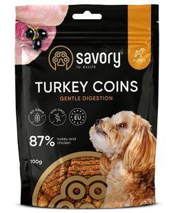 Savory Puppy Coins With Turkey - джерки лакомства для щенков с индейкой - 100 г Petmarket
