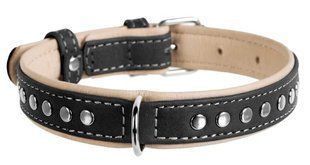 Collar WauDog SOFT - шкіряний нашийник з заклепками для собак - 57-71 см, Чорний Petmarket