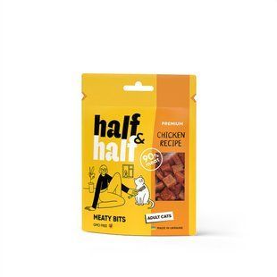 Half&Half Ласощі для котів з куркою у формі кубиків, 50 г Petmarket