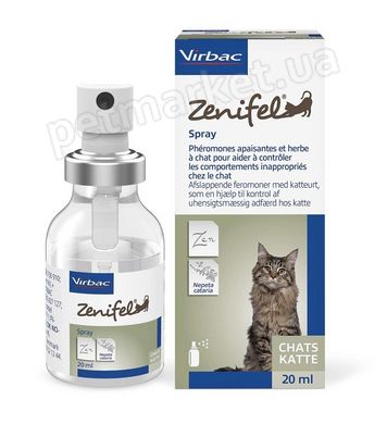 Virbac Zenifel Spray - Зеніфел - заспокійливий засіб для котів, 20 мл % Petmarket