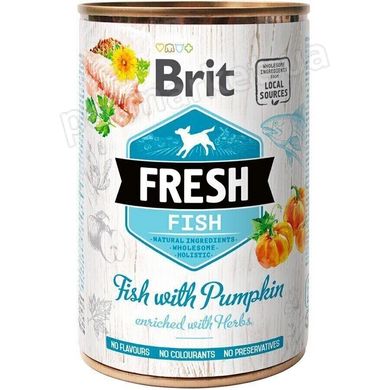 Brit Fresh FISH with PUMPKIN - консервы для собак (рыба/тыква) - 400 г х6 шт Petmarket