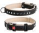 Collar WauDog SOFT - шкіряний нашийник з заклепками для собак - 27-36 см, Чорний