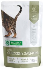 Nature's Protection Weight Control влажный корм с курицей и лососем для кошек с лишним весом - 100 г Petmarket