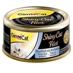 GimCat ShinyCat Filet Тунец и анчоус - консервы для кошек - 70 г Petmarket