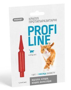 Provet Profiline - капли от блох и клещей для кошек 4-8 кг - 1 пипетка Petmarket