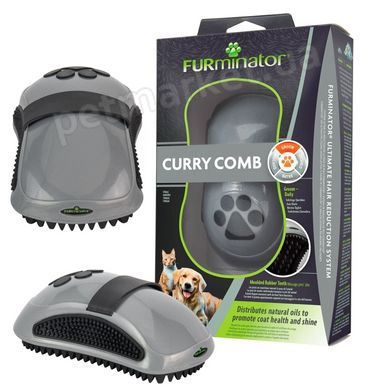 Furminator CURRY COMB - гумова щітка для короткої і середньої шерсті собак і котів Petmarket