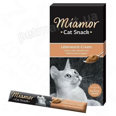 Miamor Cat Snack LEBERWURST CREAM - ласощі для поліпшення травлення для кішок Petmarket