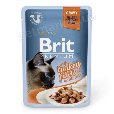 Brit Premium Turkey Fillets вологий корм для котів (філе індички в соусі) - 85 г х24 шт. Petmarket