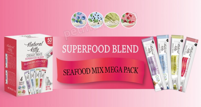 Natural Kitty Creamy Treats Seafood Mega Pack - набор кремовых лакомств на рыбной основе для кошек Petmarket