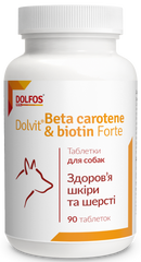 Dolfos DolVit Beta Caroten & Biotyna Forte добавка для шкіри та шерсті собак, 520 табл. % Petmarket